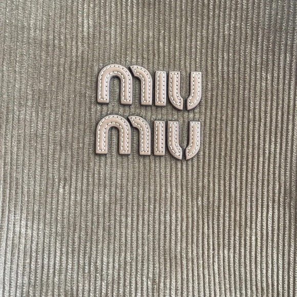 Miu Miu Tan Corduroy Tote Bag - Picture 2 of 3